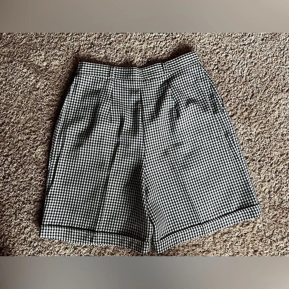 **SOLD** VTG. USA 80’s Black & White Houndstooth/Small Gingham Bermuda Short NWT - Picture 11 of 12